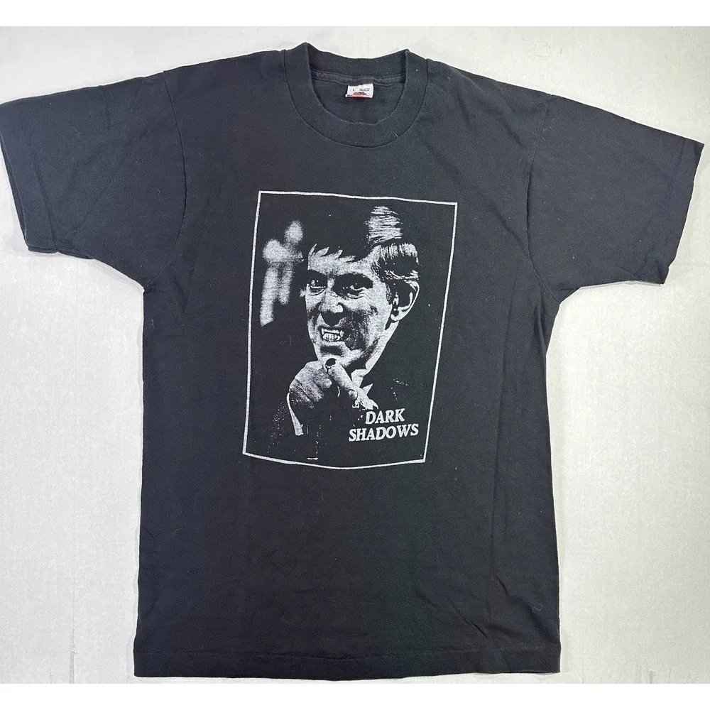 Vintage Dark Shadows Barnabas Collins T-Shirt L Black 90s Horror‎ Tee USA Made